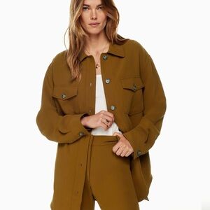 NWT ARITZIA GANNA WILFRED Button Up Utility Shirt Jacket long sleeve collar XS